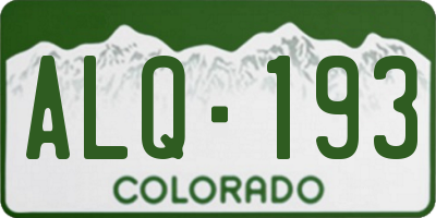 CO license plate ALQ193