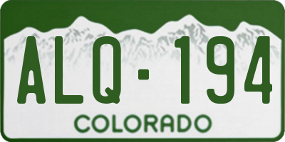 CO license plate ALQ194