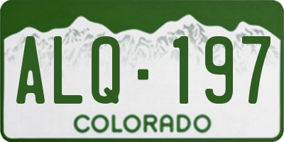 CO license plate ALQ197