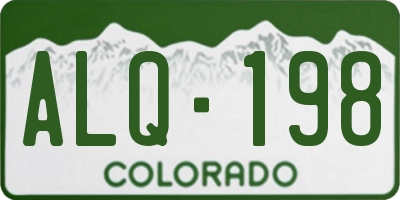 CO license plate ALQ198