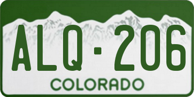 CO license plate ALQ206