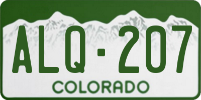 CO license plate ALQ207