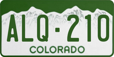 CO license plate ALQ210