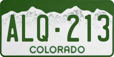 CO license plate ALQ213