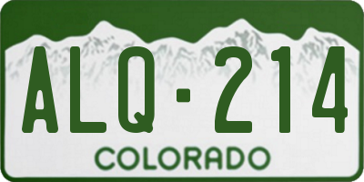 CO license plate ALQ214