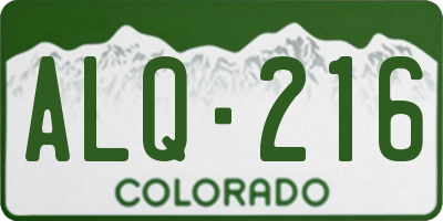 CO license plate ALQ216