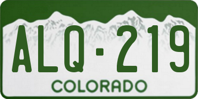 CO license plate ALQ219