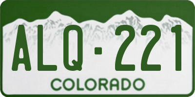 CO license plate ALQ221