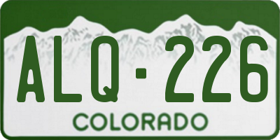 CO license plate ALQ226