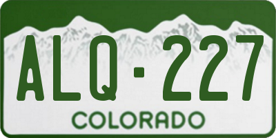 CO license plate ALQ227