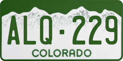 CO license plate ALQ229