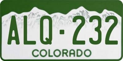 CO license plate ALQ232