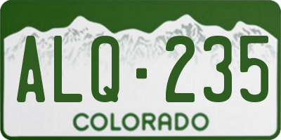 CO license plate ALQ235