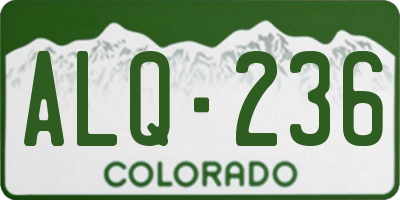 CO license plate ALQ236