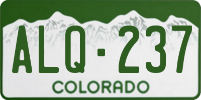 CO license plate ALQ237