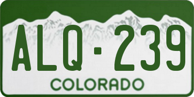CO license plate ALQ239
