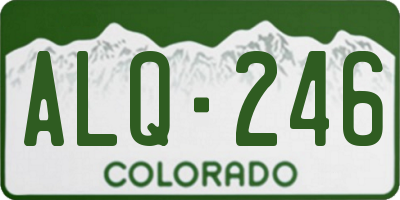 CO license plate ALQ246