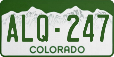 CO license plate ALQ247