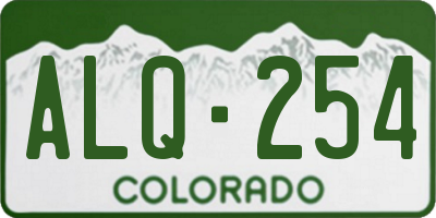 CO license plate ALQ254