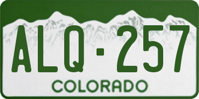 CO license plate ALQ257