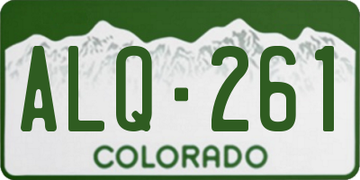 CO license plate ALQ261