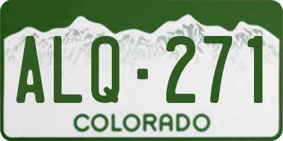 CO license plate ALQ271