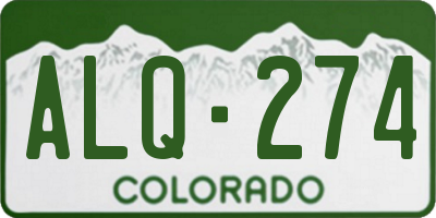 CO license plate ALQ274
