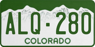 CO license plate ALQ280