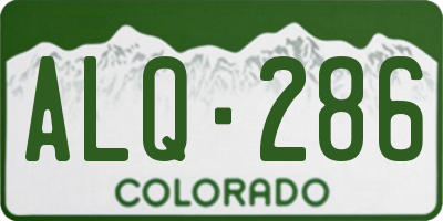 CO license plate ALQ286