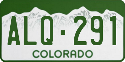CO license plate ALQ291