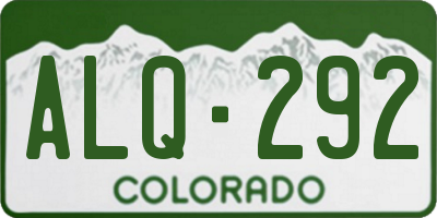 CO license plate ALQ292
