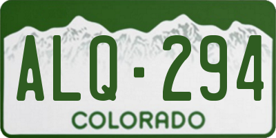 CO license plate ALQ294