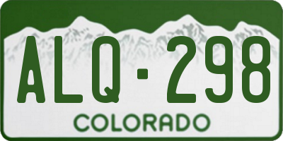 CO license plate ALQ298