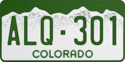 CO license plate ALQ301