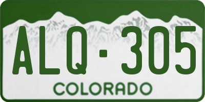 CO license plate ALQ305