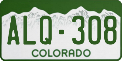 CO license plate ALQ308