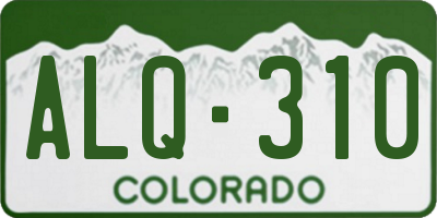 CO license plate ALQ310