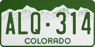 CO license plate ALQ314