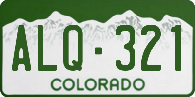 CO license plate ALQ321