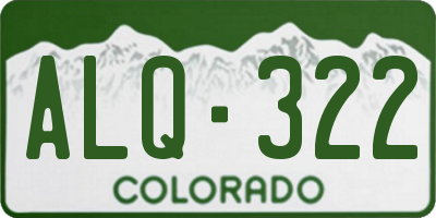 CO license plate ALQ322