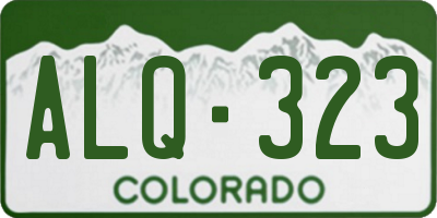 CO license plate ALQ323