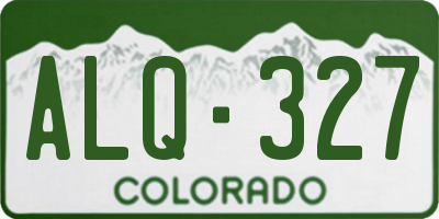 CO license plate ALQ327