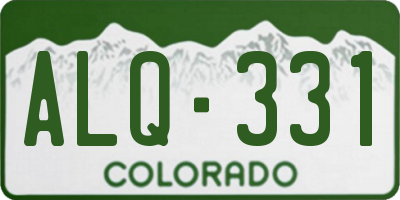 CO license plate ALQ331