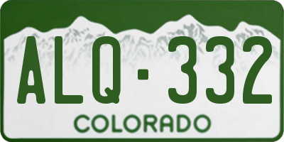 CO license plate ALQ332