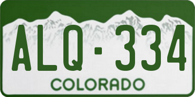 CO license plate ALQ334
