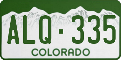 CO license plate ALQ335