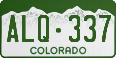 CO license plate ALQ337