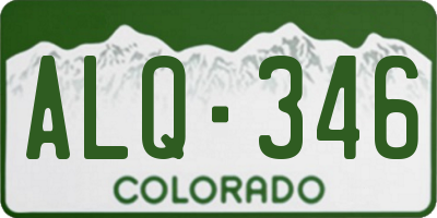 CO license plate ALQ346