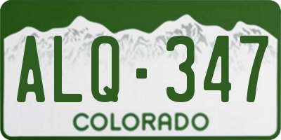 CO license plate ALQ347
