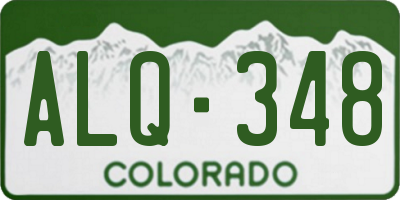 CO license plate ALQ348